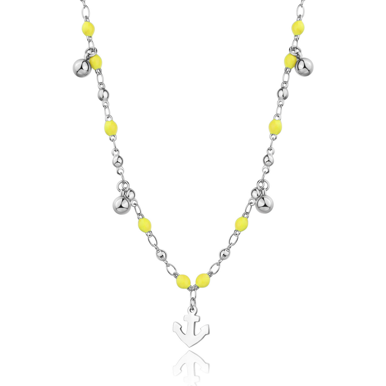 S'Agapõ Korálkový náhrdelník s přívěsky Kotva Vibes SVB54