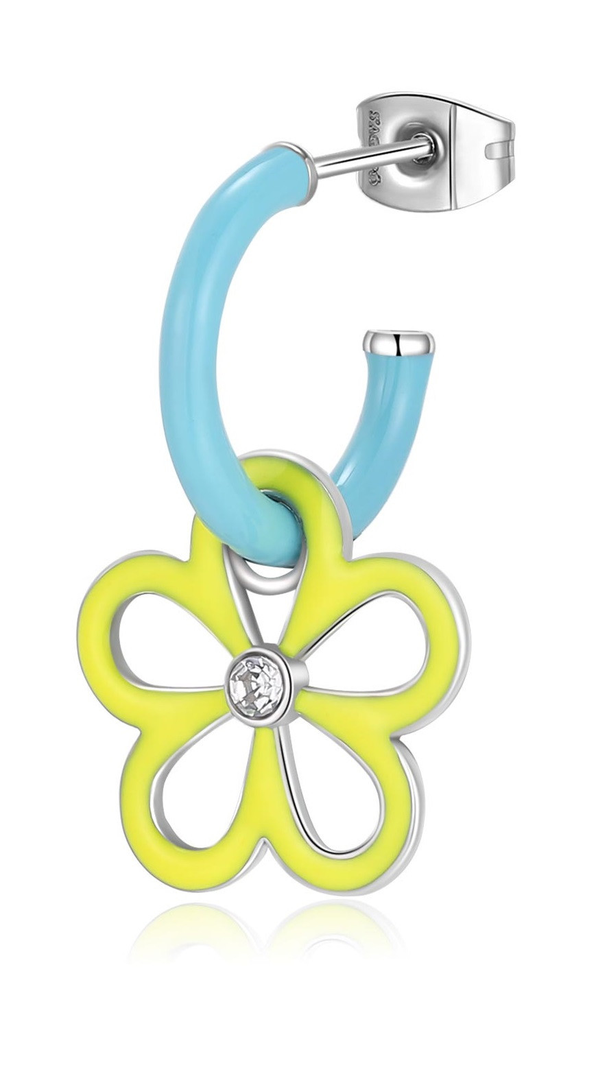 S'Agapõ Ocelová single náušnice 2v1 Květina Vibes SVB52