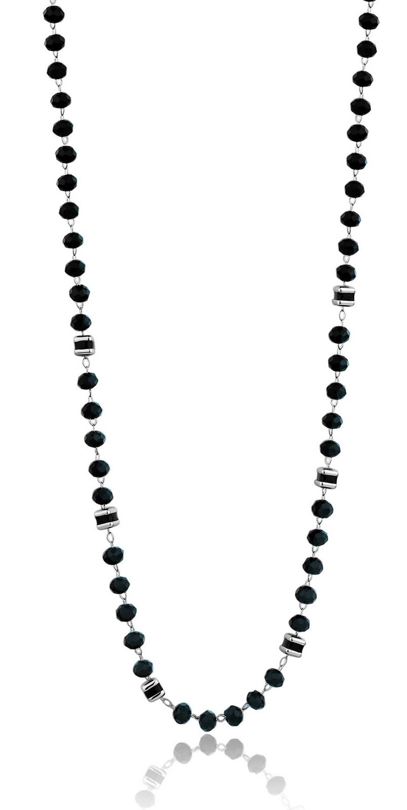 S'Agapõ Módní náhrdelník s tmavě modrými korálky Shrine SSR06