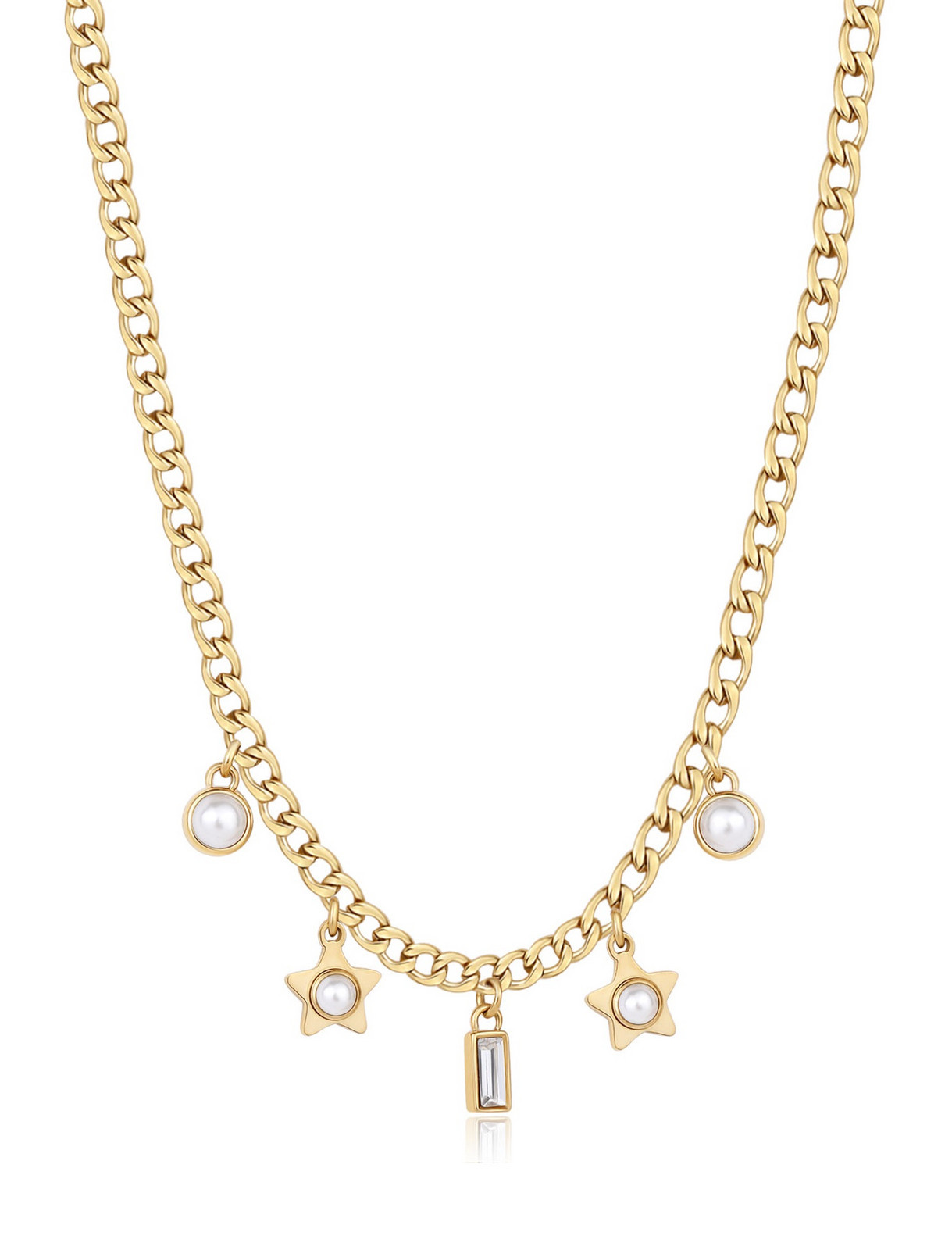 S'Agapõ Krásný pozlacený náhrdelník s přívěsky Message SSG30