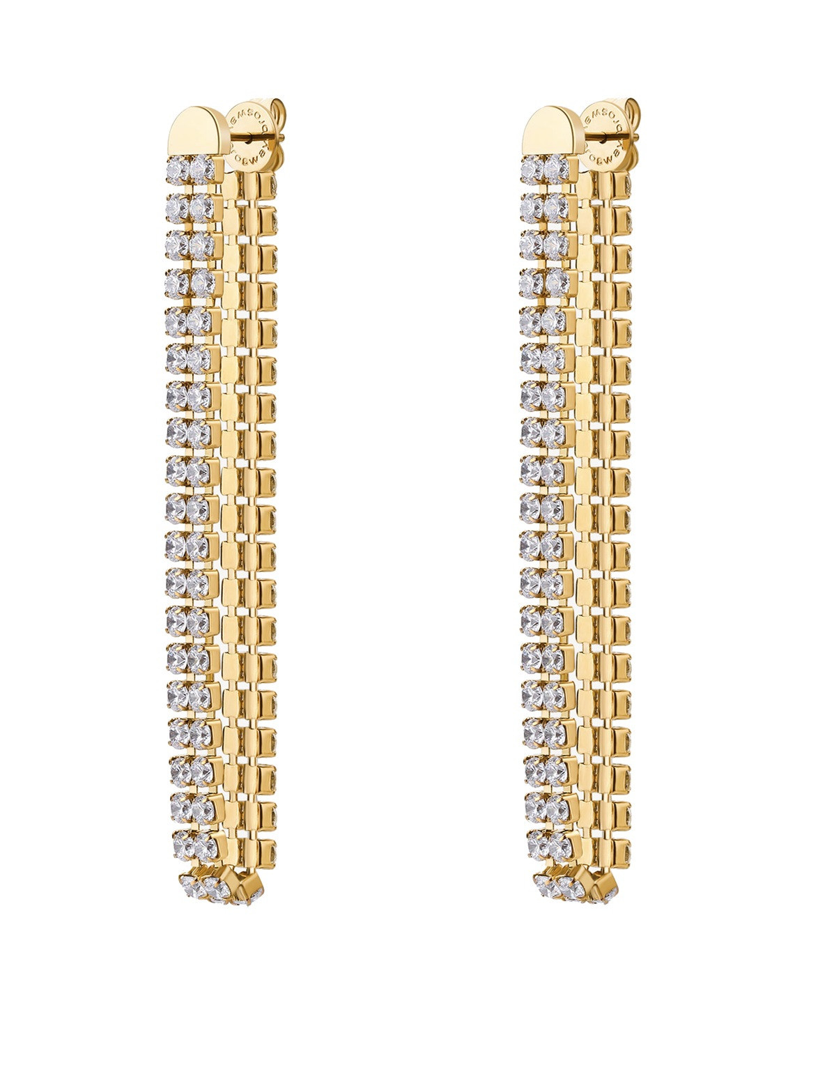 Brosway Pozlacené dlouhé náušnice s kubickými zirkony Desidery BEIE030