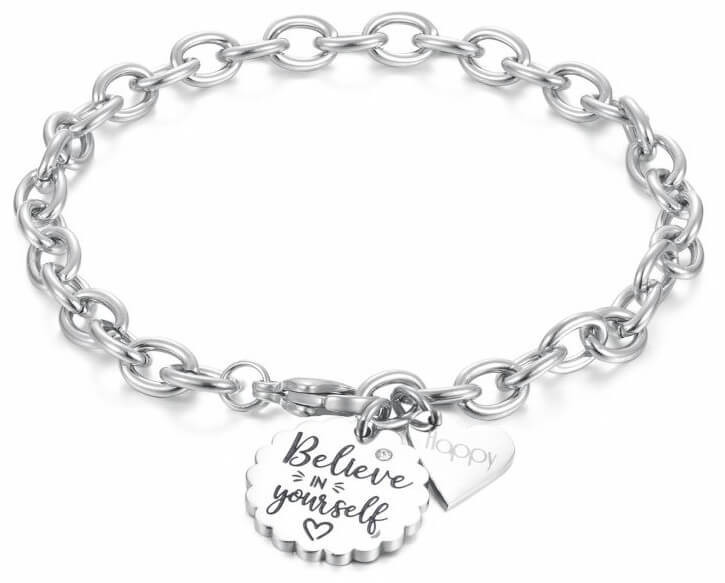 S'Agapõ Ocelový náramek s přívěsky Happy SHAM12