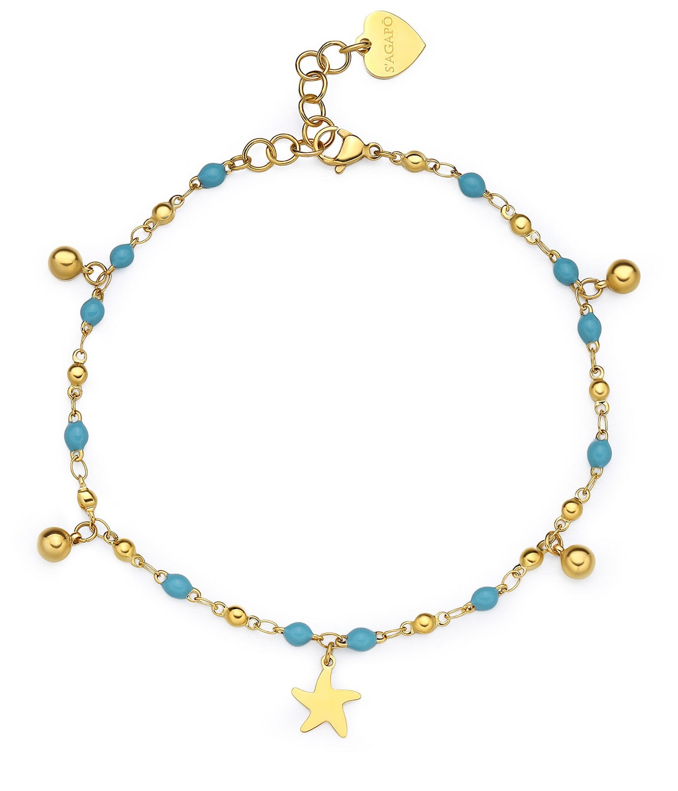 S'Agapõ Pozlacený korálkový náramek na kotník Vibes SVB65