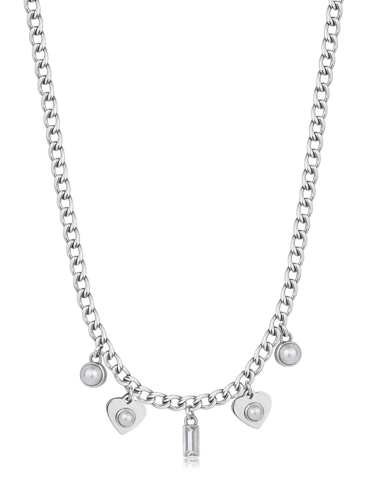 S'Agapõ Půvabný ocelový náhrdelník s přívěsky Message SSG29