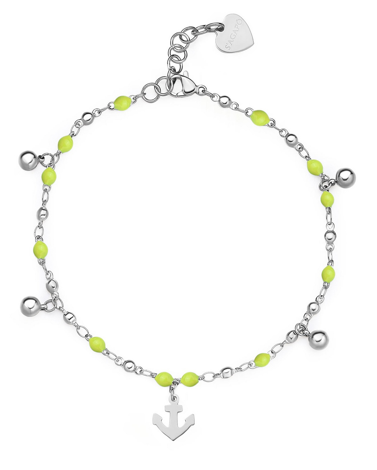 S'Agapõ Ocelový korálkový náramek na kotník Vibes SVB62