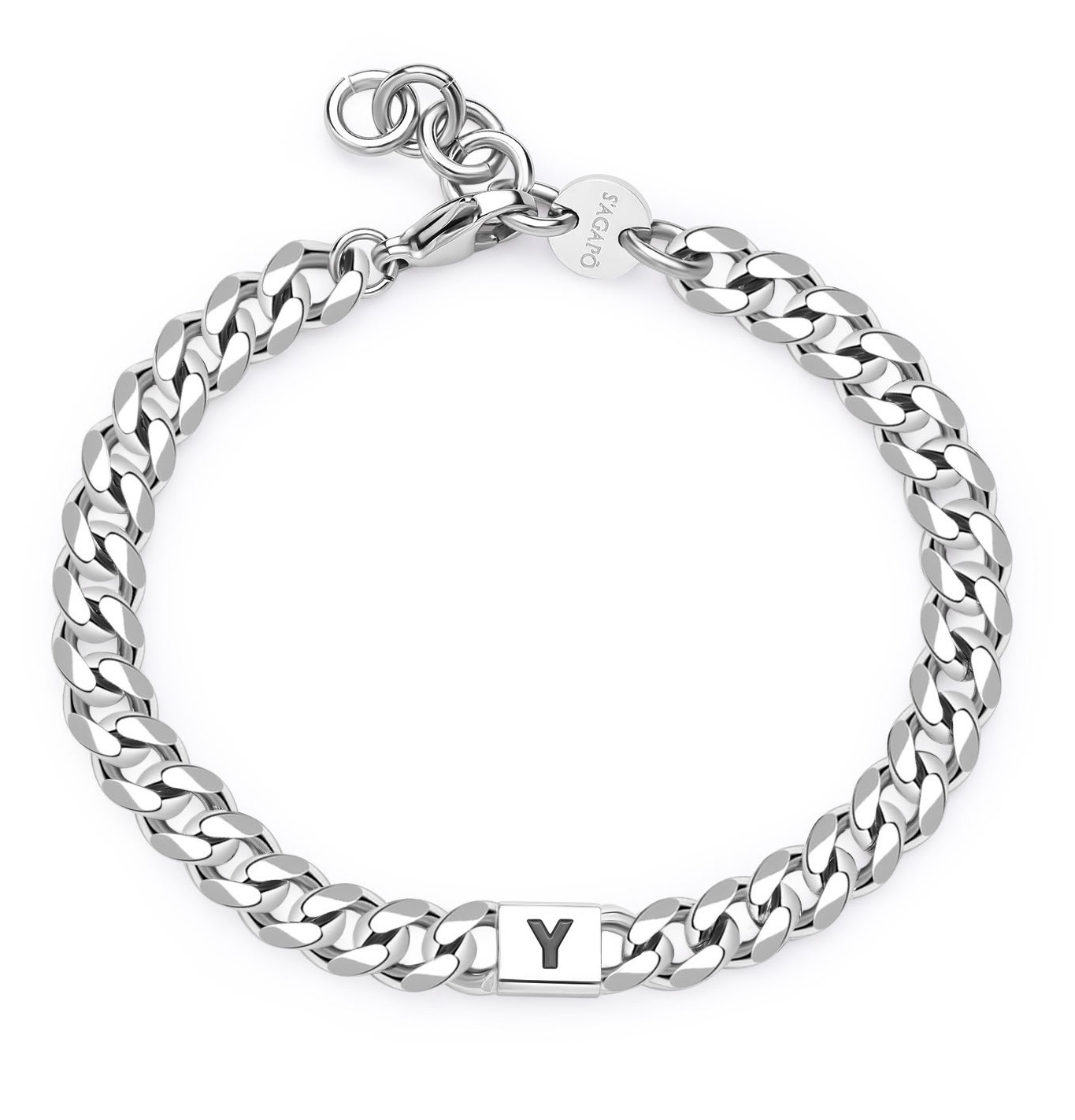 S'Agapõ Pánský ocelový náramek s písmenem Y Monogram SMG33