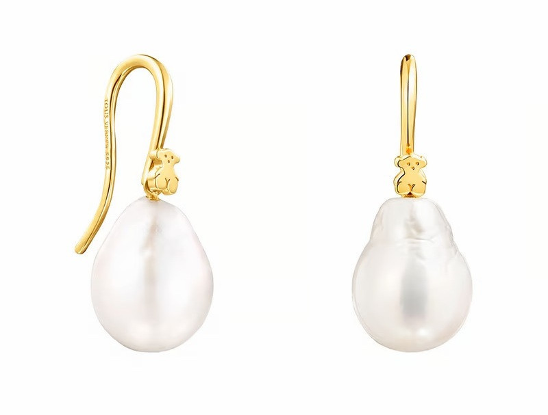 Tous Luxusní pozlacené náušnice s perlami Gloss 1003929300