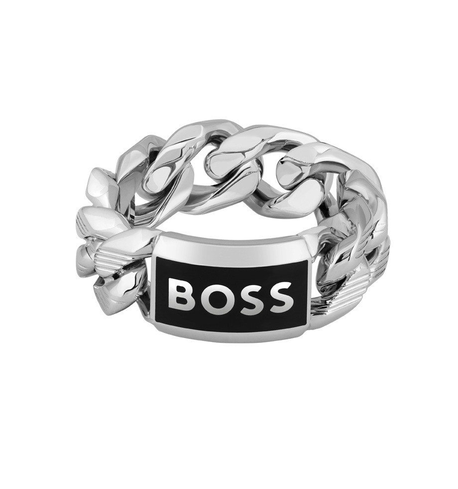 Hugo Boss Pánský ocelový prsten Kassy Emblem 1580681 66 mm