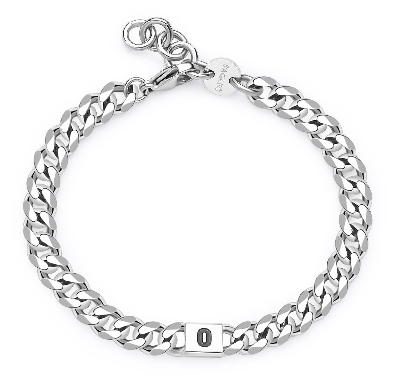 S'Agapõ Pánský ocelový náramek s písmenem O Monogram SMG25