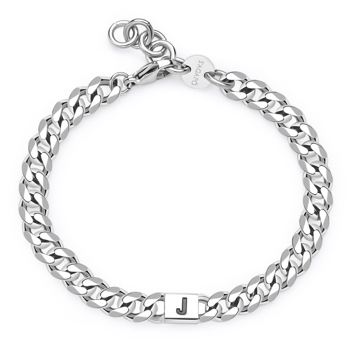 S'Agapõ Pánský ocelový náramek s písmenem J Monogram SMG20