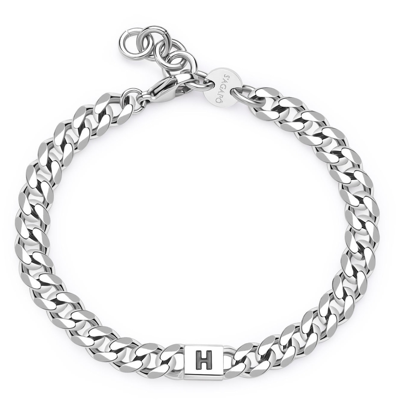 S'Agapõ Pánský ocelový náramek s písmenem H Monogram SMG18