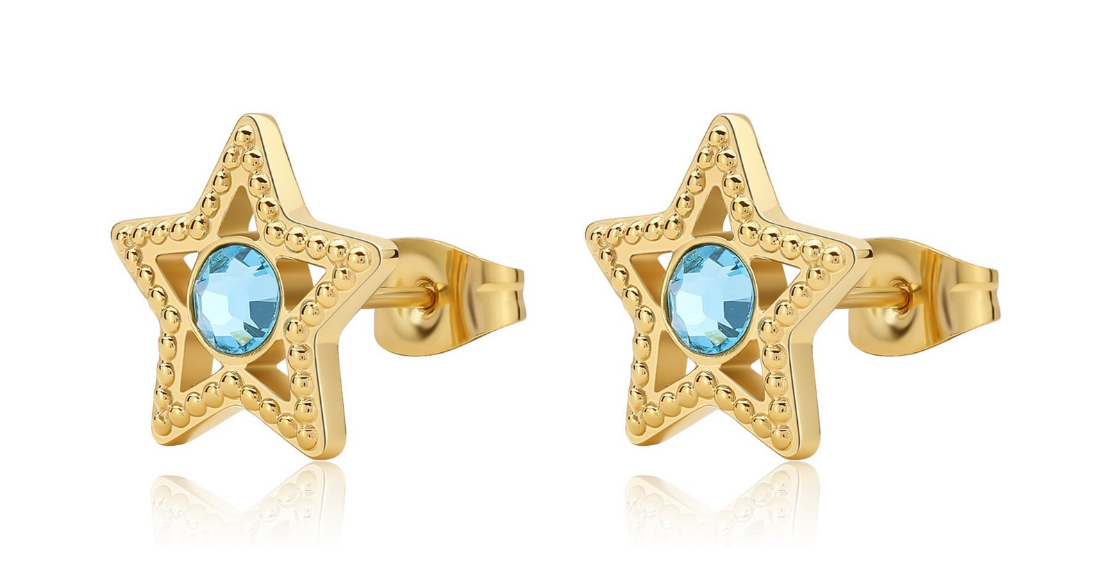 S'Agapõ Pozlacené náušnice Hvězdičky Lucky Light SKT50