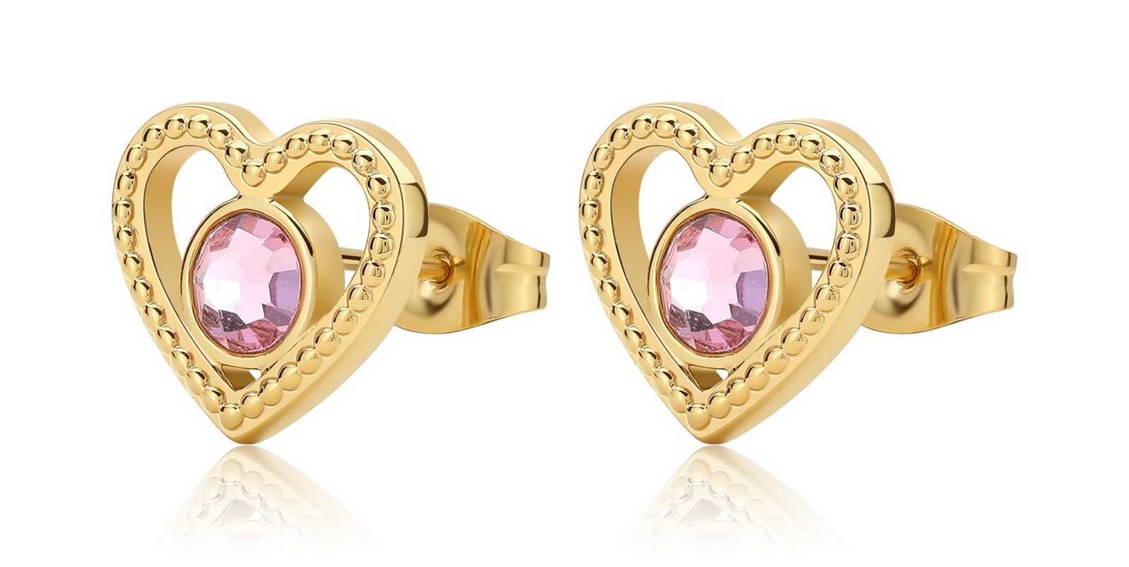 S'Agapõ Pozlacené náušnice Srdíčka Lucky Light SKT48