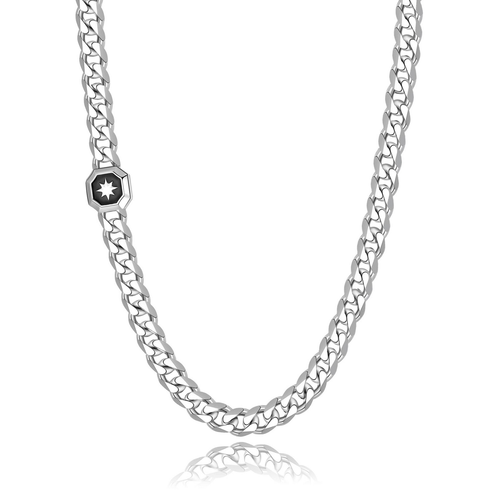 S'Agapõ Ocelový řetízek pro muže s kompasovou růžicí Pancer Castle SCA02