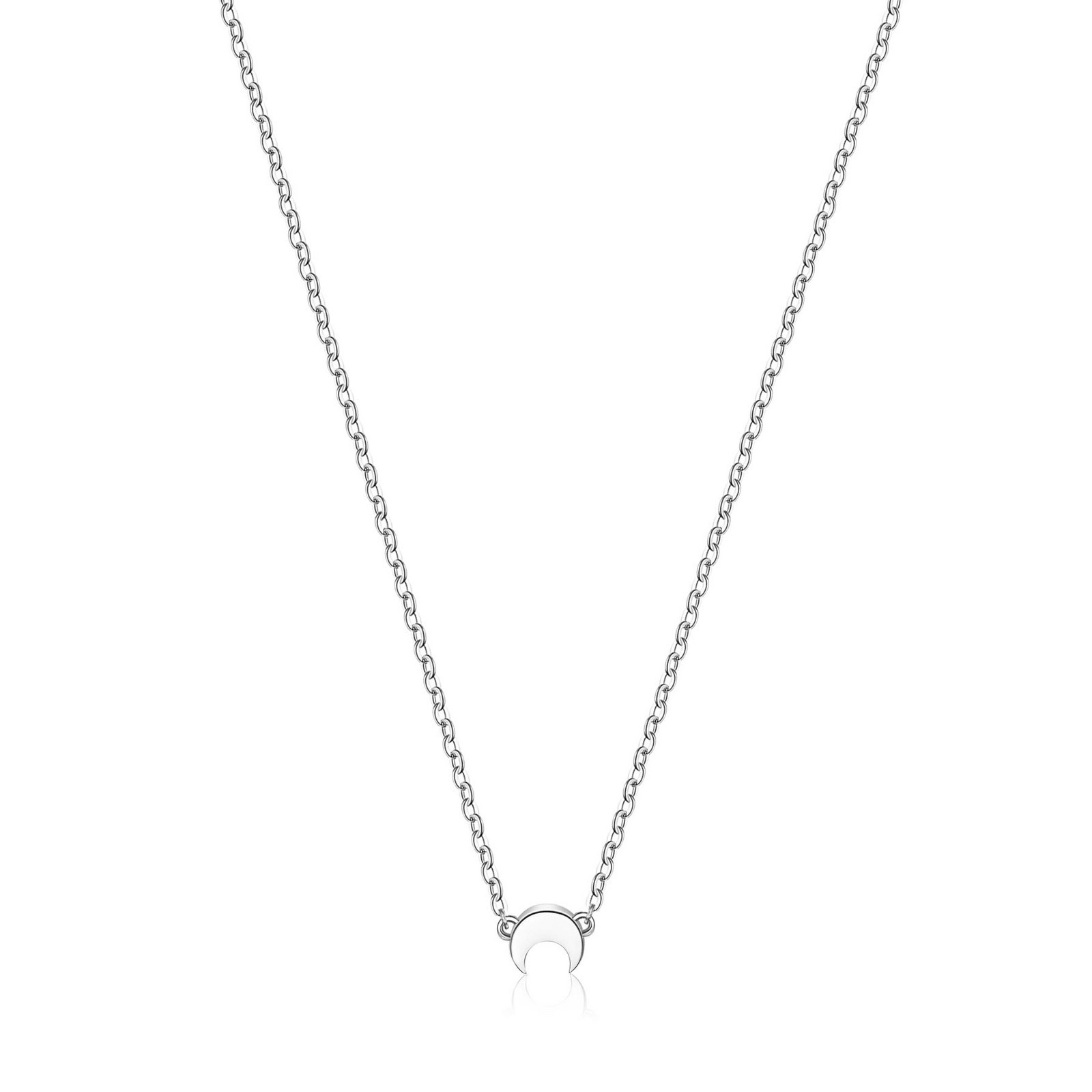 S'Agapõ Ocelový náhrdelník Měsíc Click SCK07