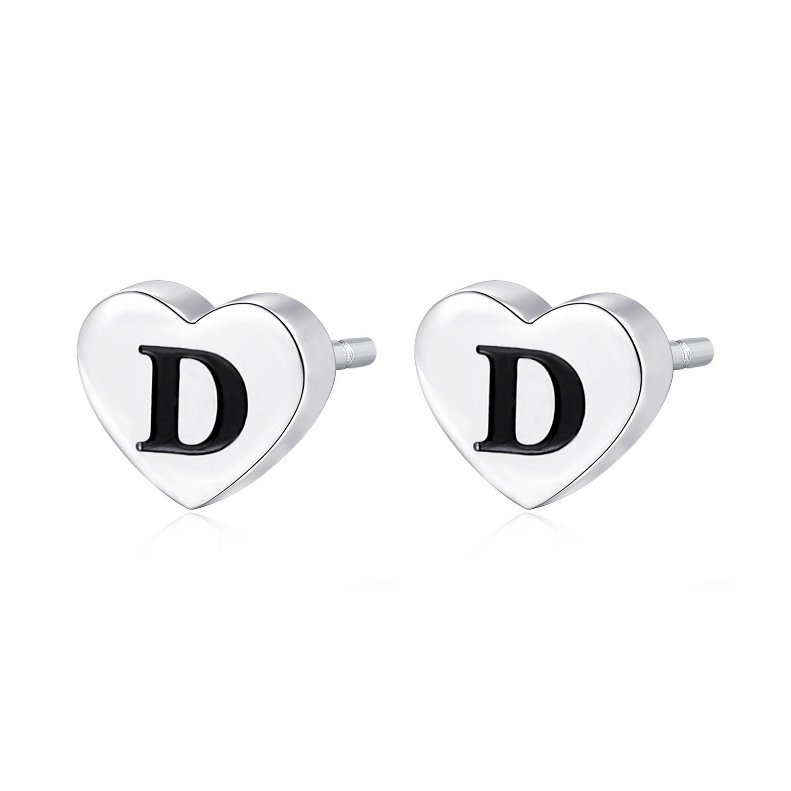 S'Agapõ Ocelové náušnice s písmenem D Click SCK97