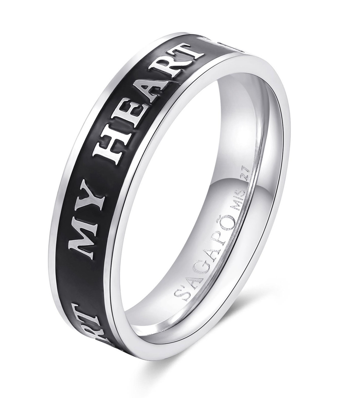 S'Agapõ Stylový pánský prsten z oceli For Love SFV38 59 mm