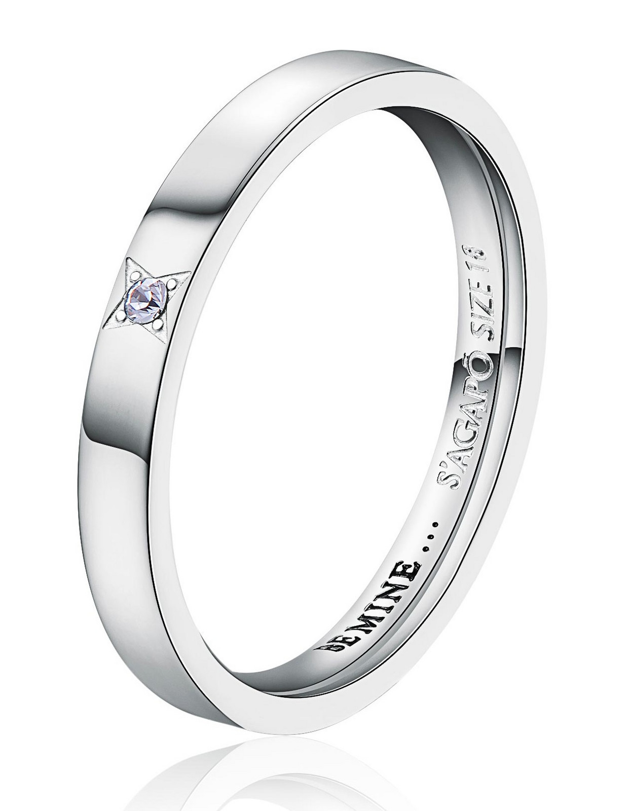 S'Agapõ Dámský snubní prsten se Swarovski krystalem For Love SFV31 50 mm