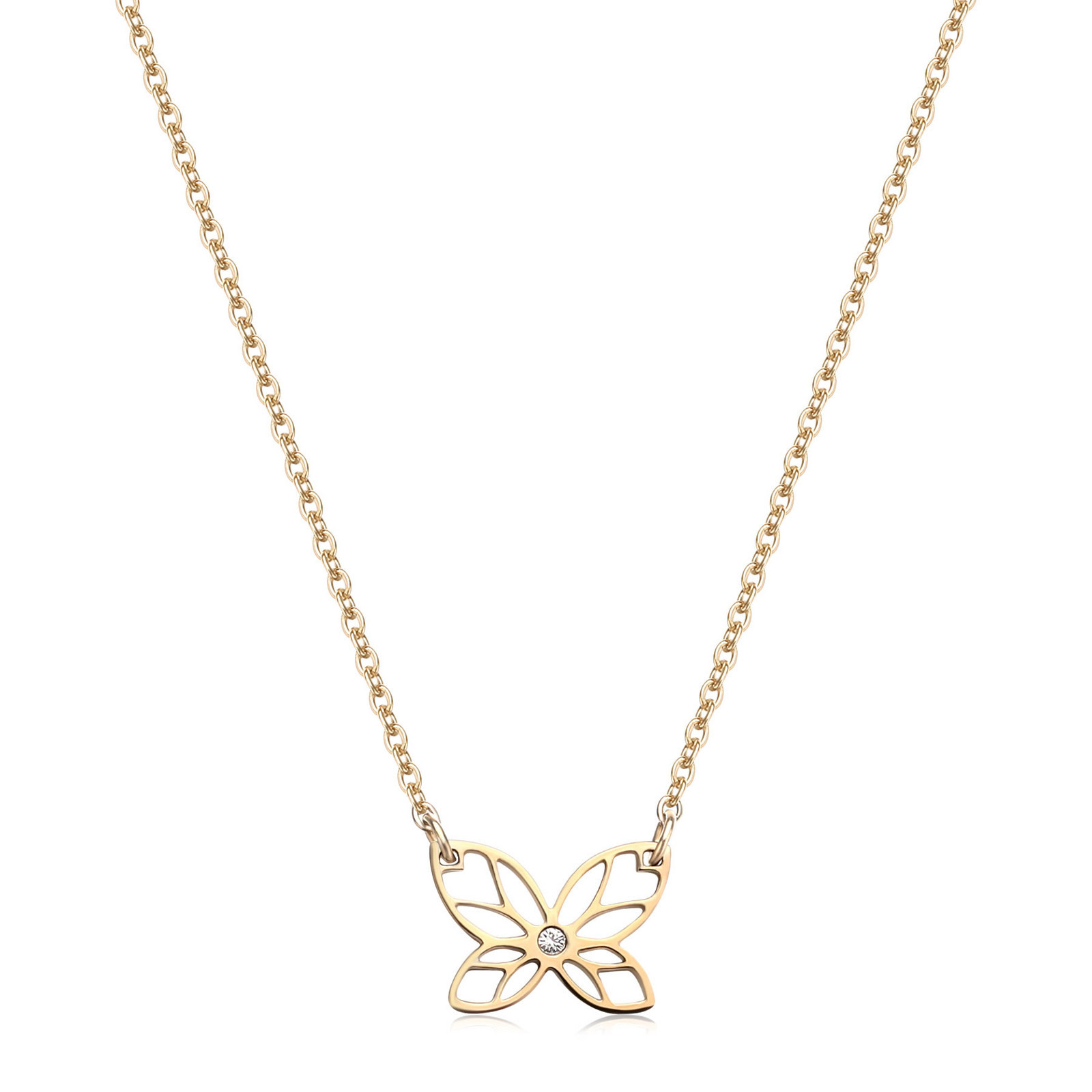 S'Agapõ Pozlacený náhrdelník Motýlí křídla Click SCK271
