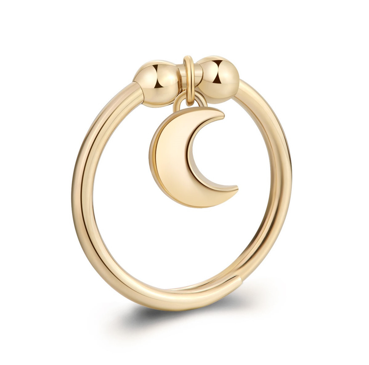 S'Agapõ Nastavitelný pozlacený prsten Měsíc Feelings SFE37