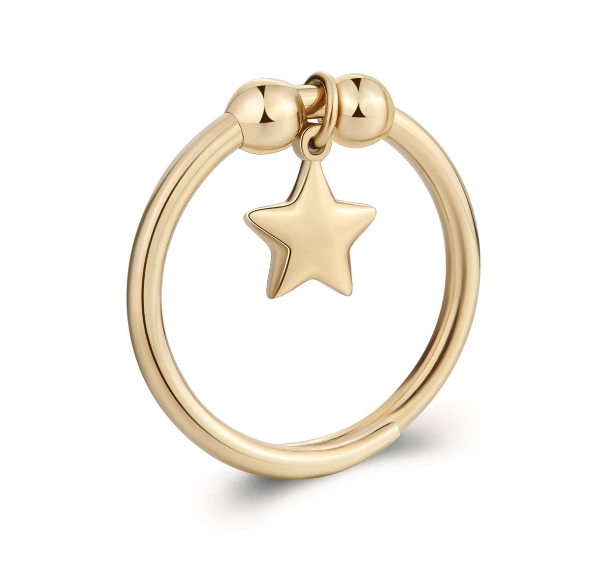S'Agapõ Nastavitelný pozlacený prsten Hvězda Feelings SFE36