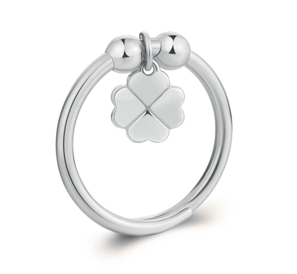 S'Agapõ Nastavitelný ocelový prsten Čtyřlístek Feelings SFE34