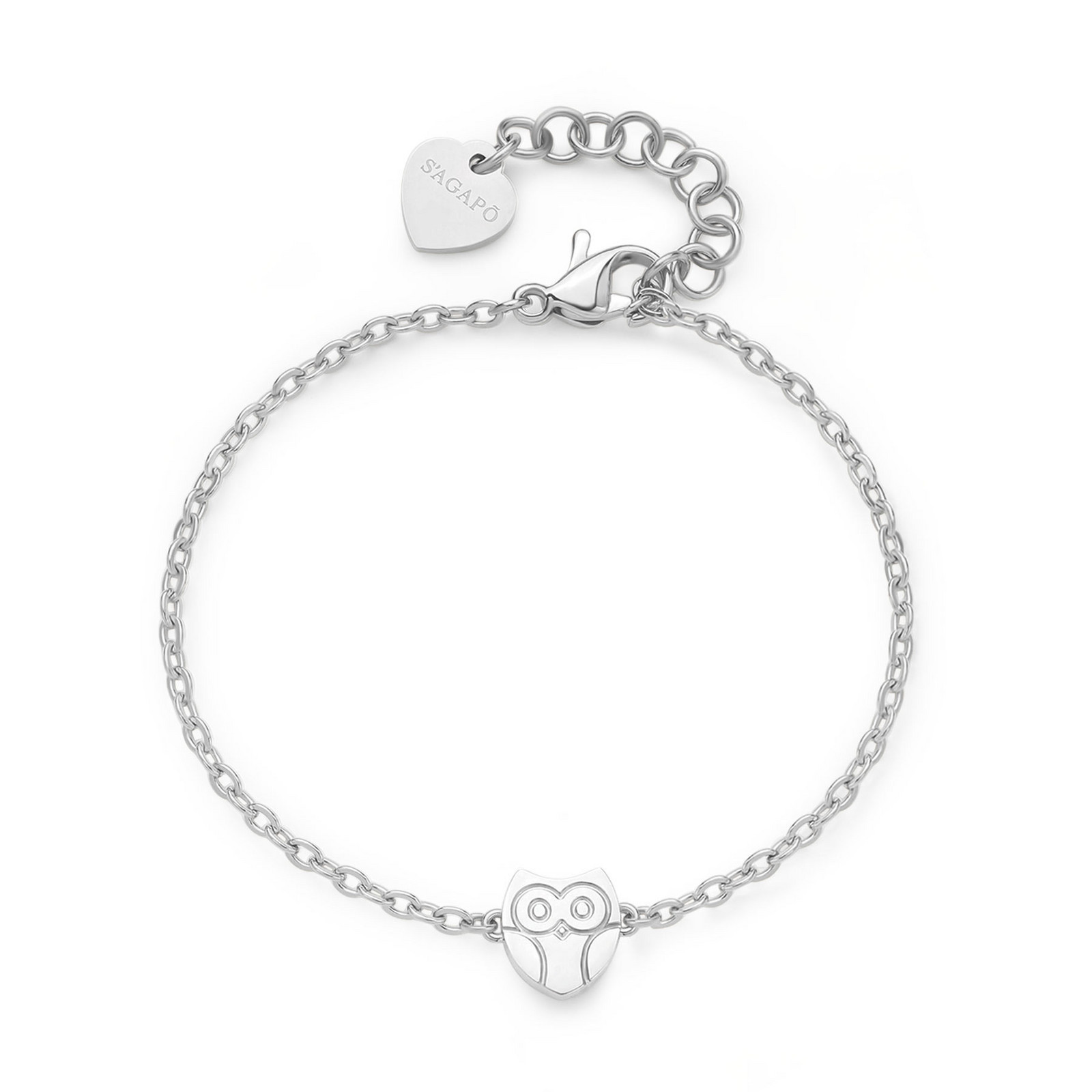 S'Agapõ Ocelový náramek Sova Click SCK262