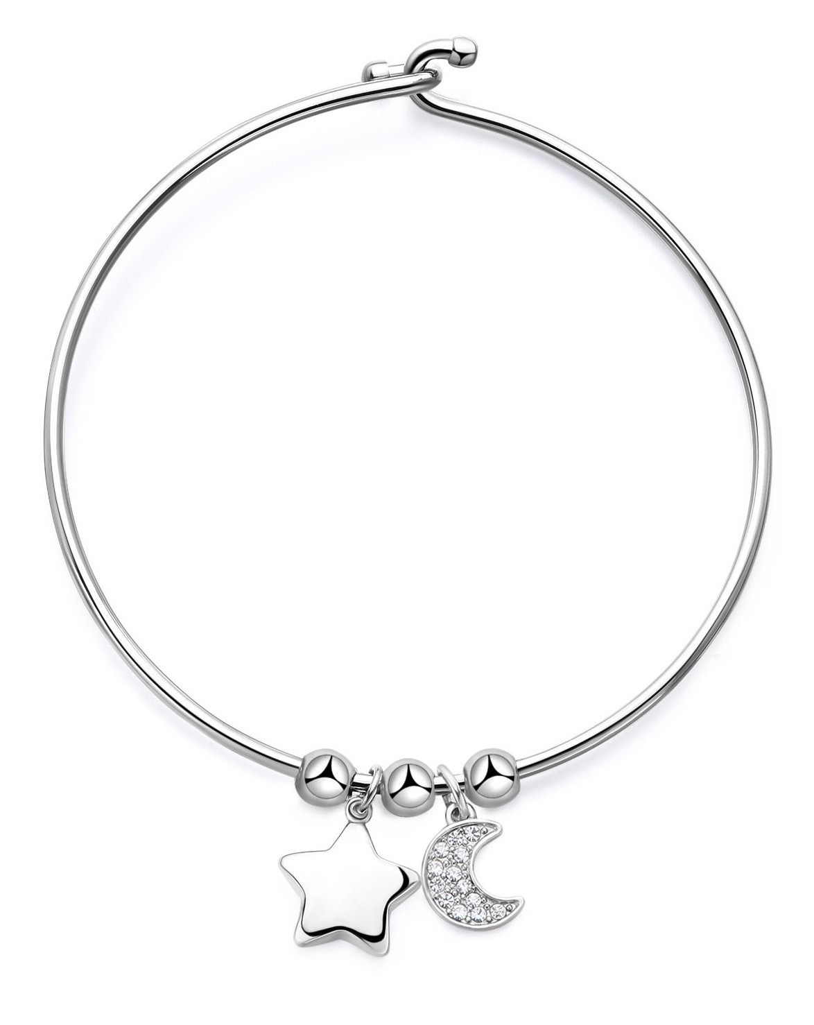 S'Agapõ Pevný ocelový náramek Hvězda a Měsíc Feelings SFE12