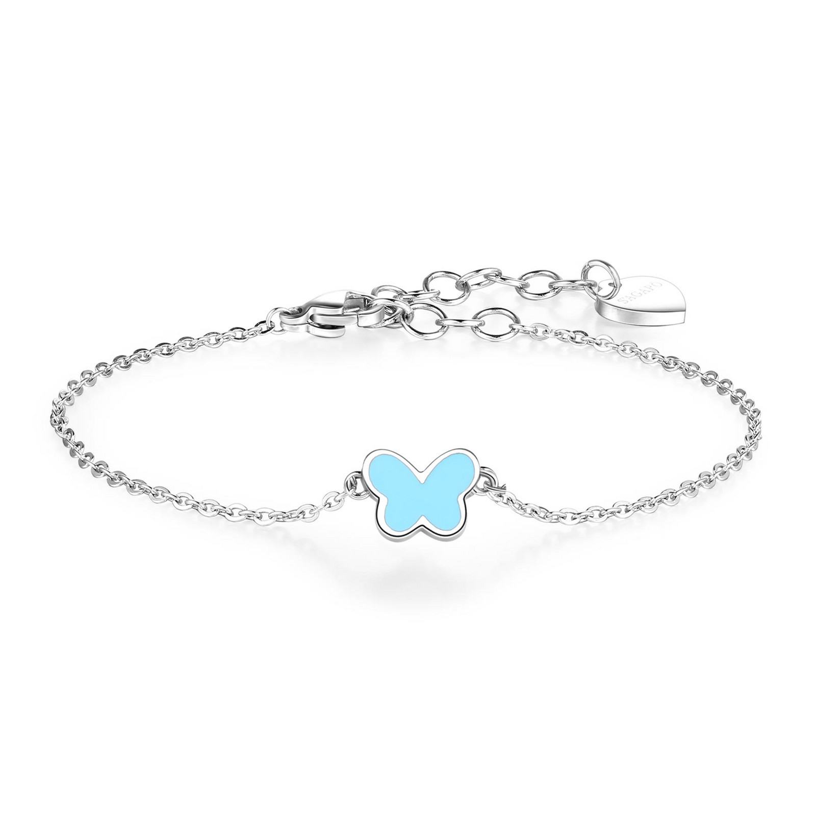 S'Agapõ Ocelový náramek Motýl Click SCK211