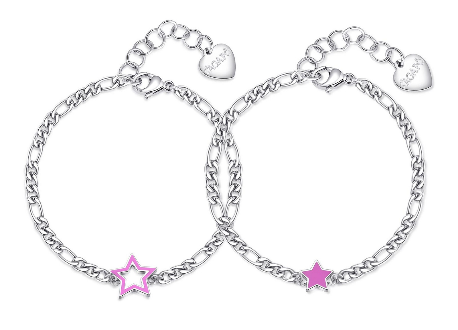S'Agapõ Set dámských náramků z oceli Hvězdičky Me + You SEY20