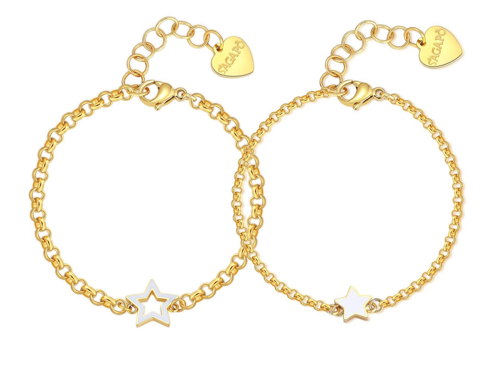 S'Agapõ Set dámských náramků z pozlacené oceli Hvězdičky Me + You SEY19