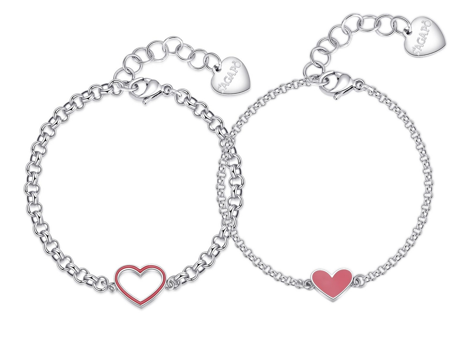 S'Agapõ Set půvabných náramků z oceli Srdíčka Me + You SEY18