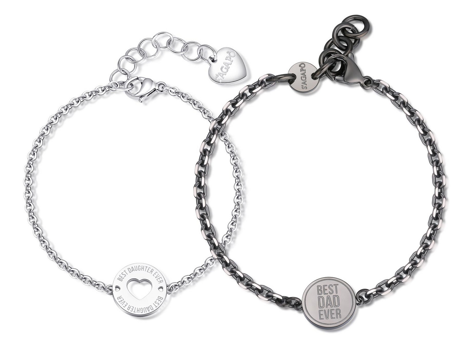 S'Agapõ Sada ocelových náramků pro tátu a dceru Me + You SEY15