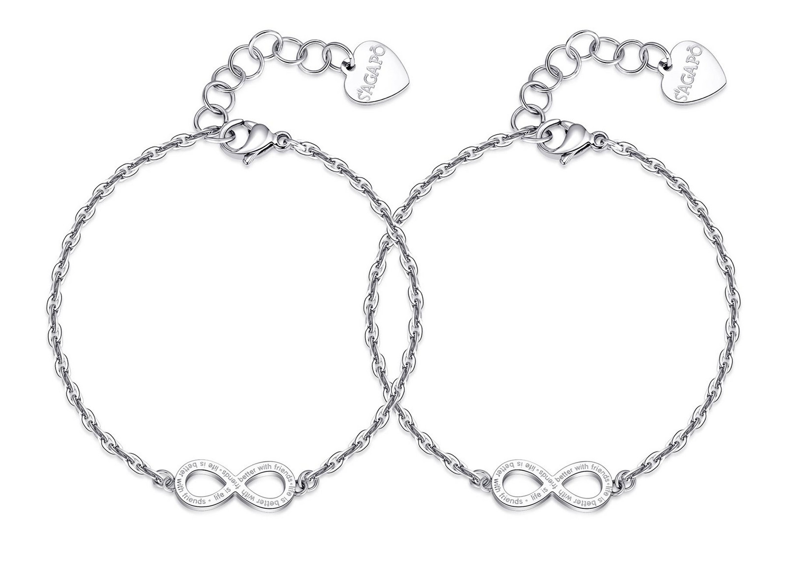 S'Agapõ Set ocelových náramků se symbolem nekonečna Me + You SEY14