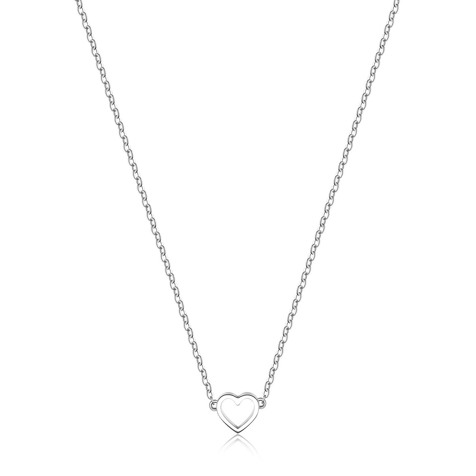 S'Agapõ Jemný náhrdelník se srdíčkem Click SCK08