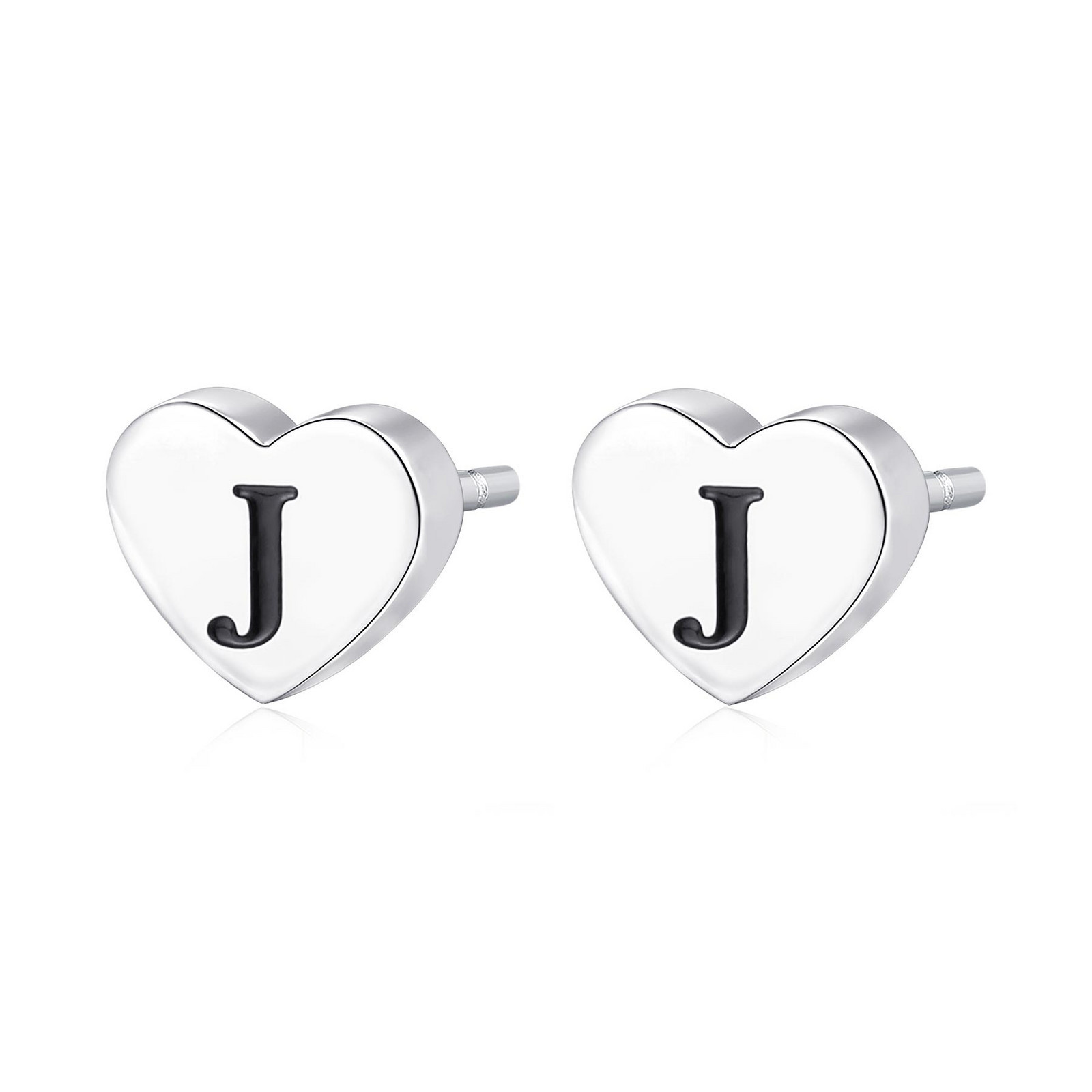 S'Agapõ Ocelové náušnice s písmenem J Click SCK103