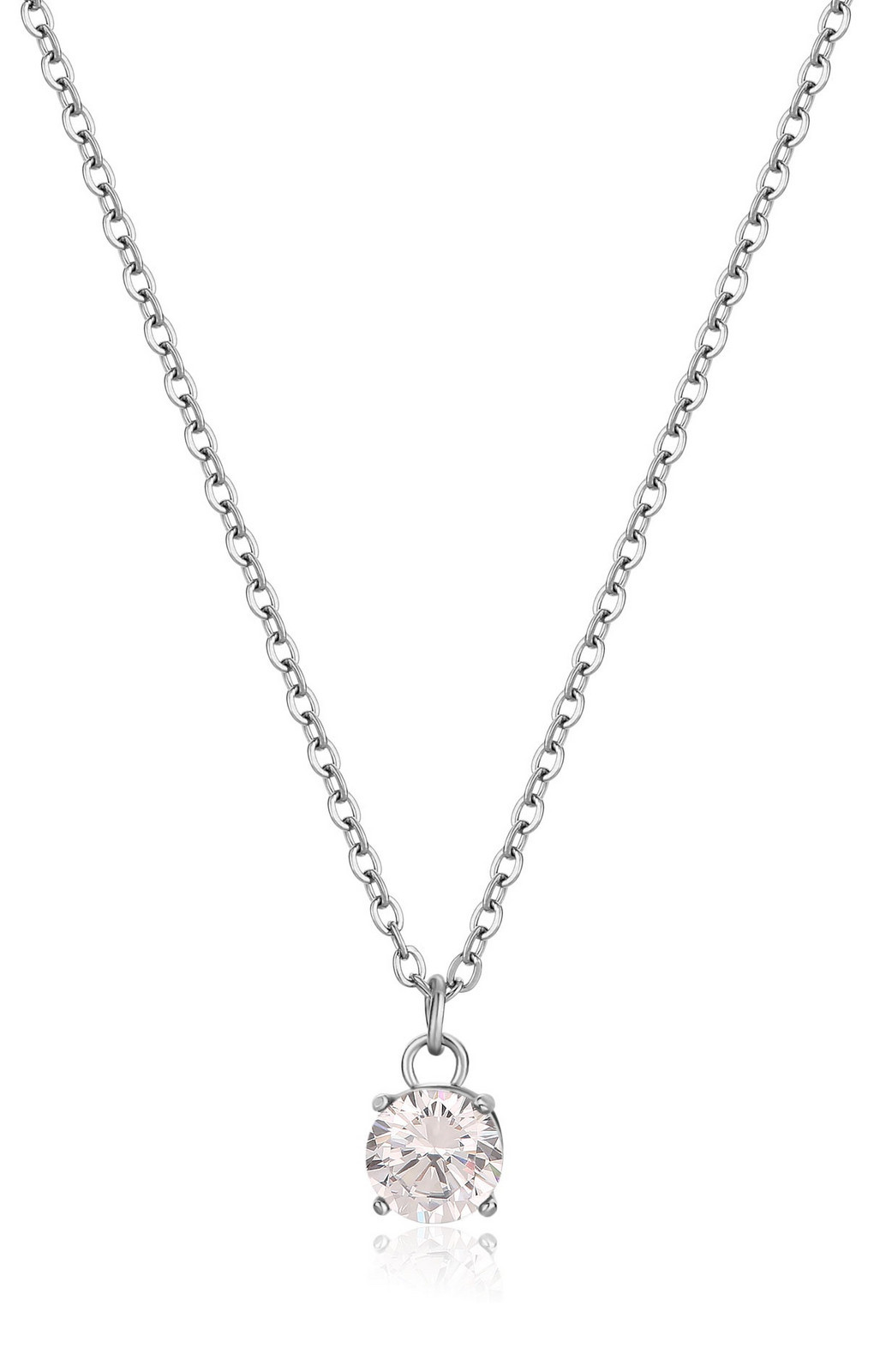 S'Agapõ Nadčasový ocelový náhrdelník s kubickým zirkonem Dazzly SDZ03