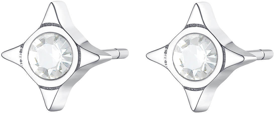 S'Agapõ Ocelové náušnice s čirými krystaly CLICK SCK48