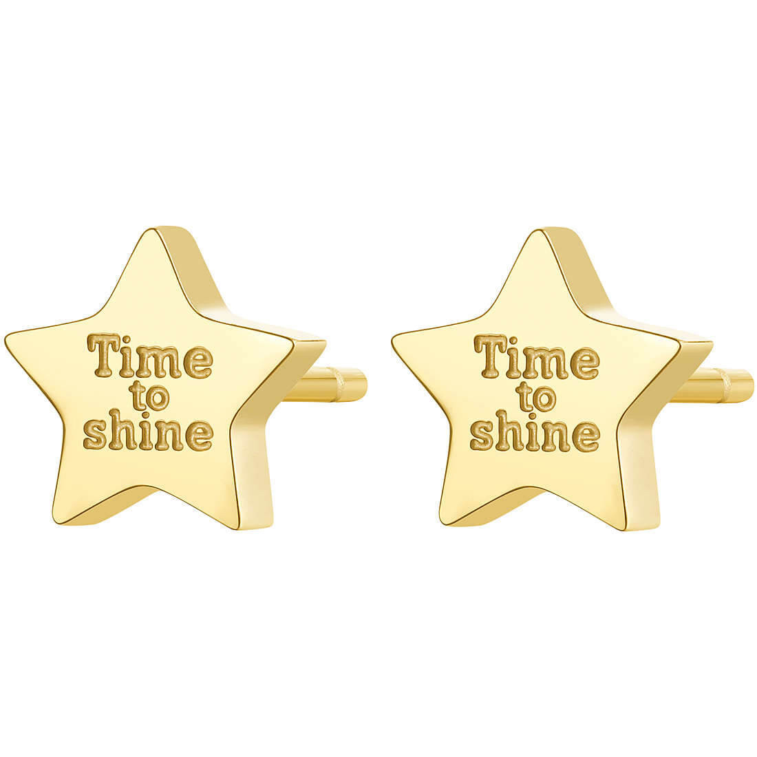 S'Agapõ Pozlacené ocelové náušnice hvězdy CLICK SCK37
