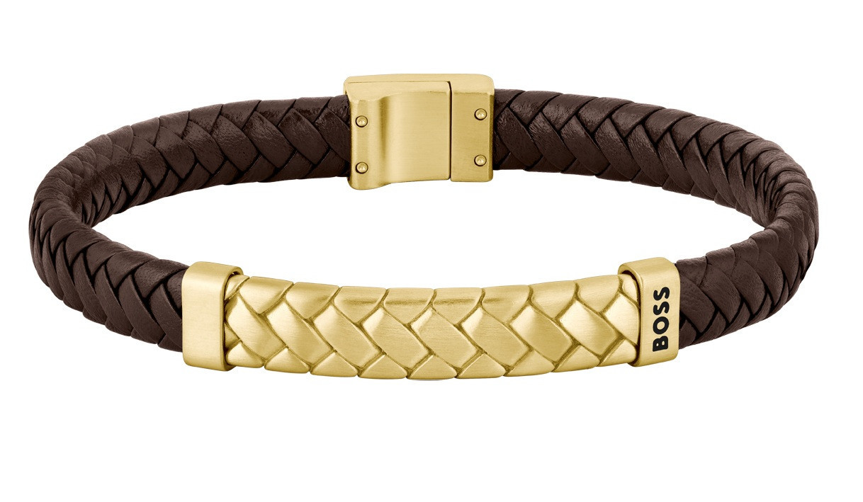 Hugo Boss Elegantní kožený náramek pro muže Tailored 1580675 19 cm