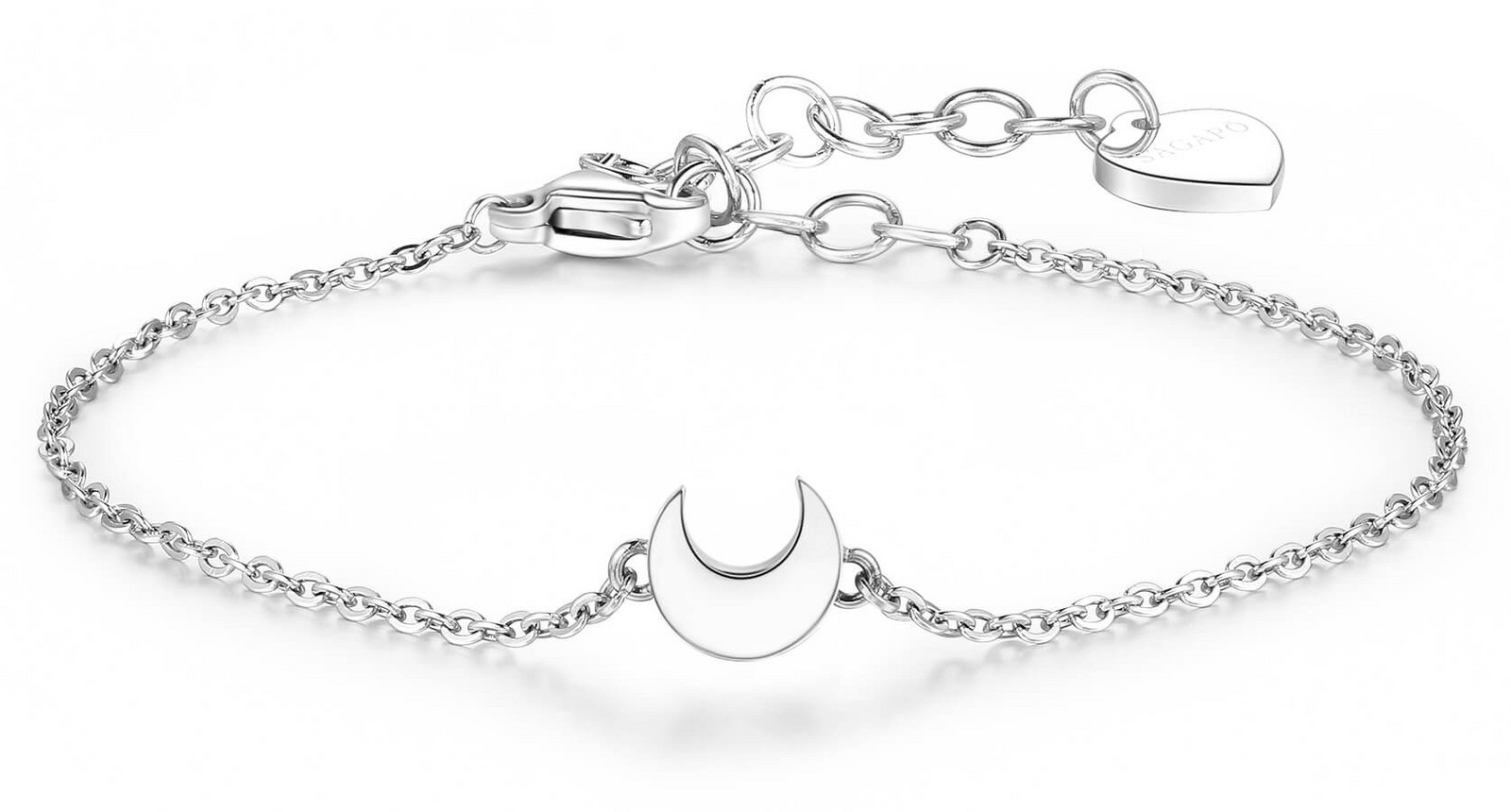 S'Agapõ Ocelový náramek s půlměsícem Click SCK16