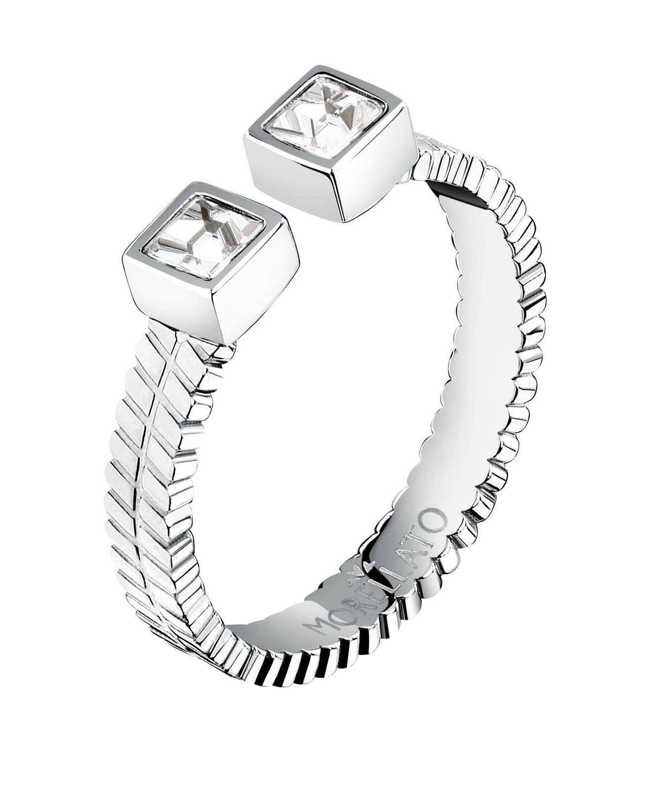 Morellato Otevřený ocelový prsten s krystaly Gioia SAVY3901 52 mm