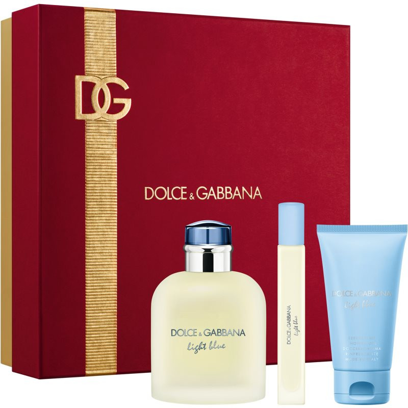 Dolce&Gabbana Light Blue Pour Homme EDT Trio Gift Set dárková sada pro muže