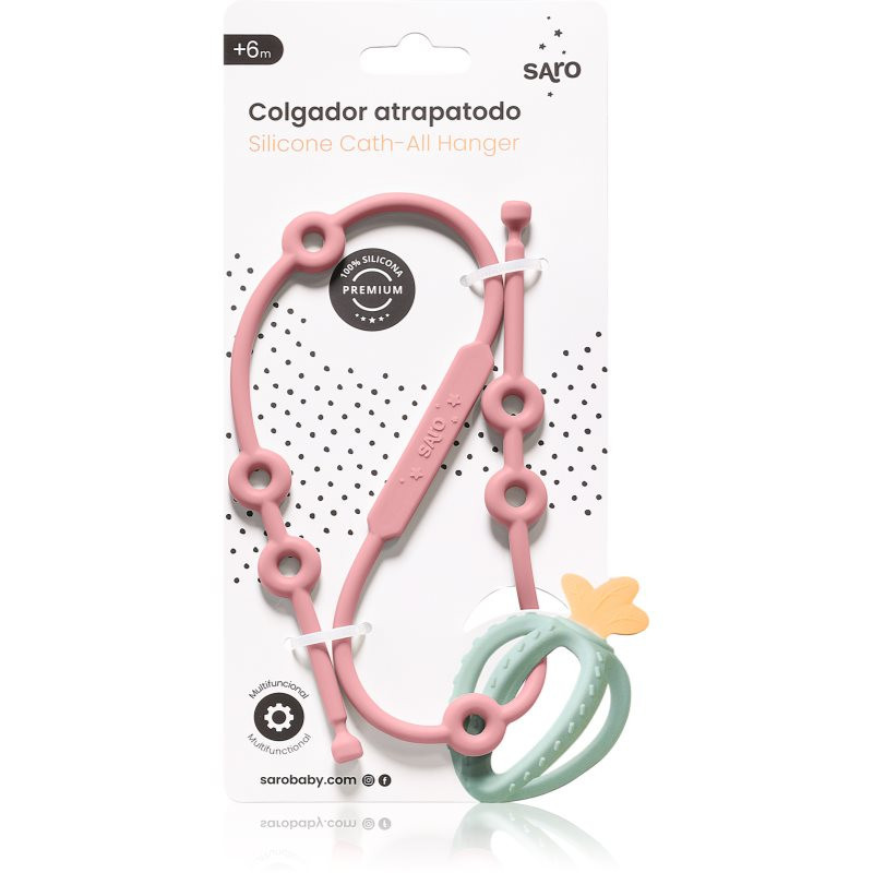 Saro Baby Silicone Catch-All Hanger silikonová šňůrka Pink 1 ks