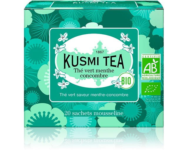 Kusmi Tea Zelený čaj s okurkou a mátou 20 sáčků BIO 40 g