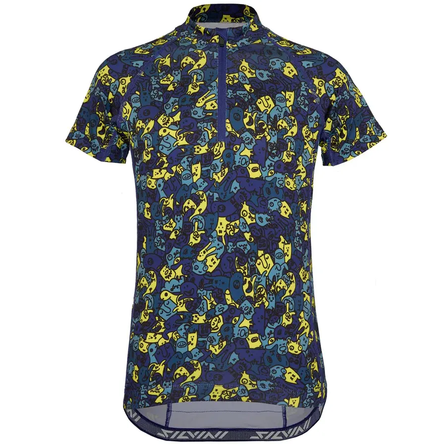 dětský cyklo dres Scrivia, blue-neon - 110-116
