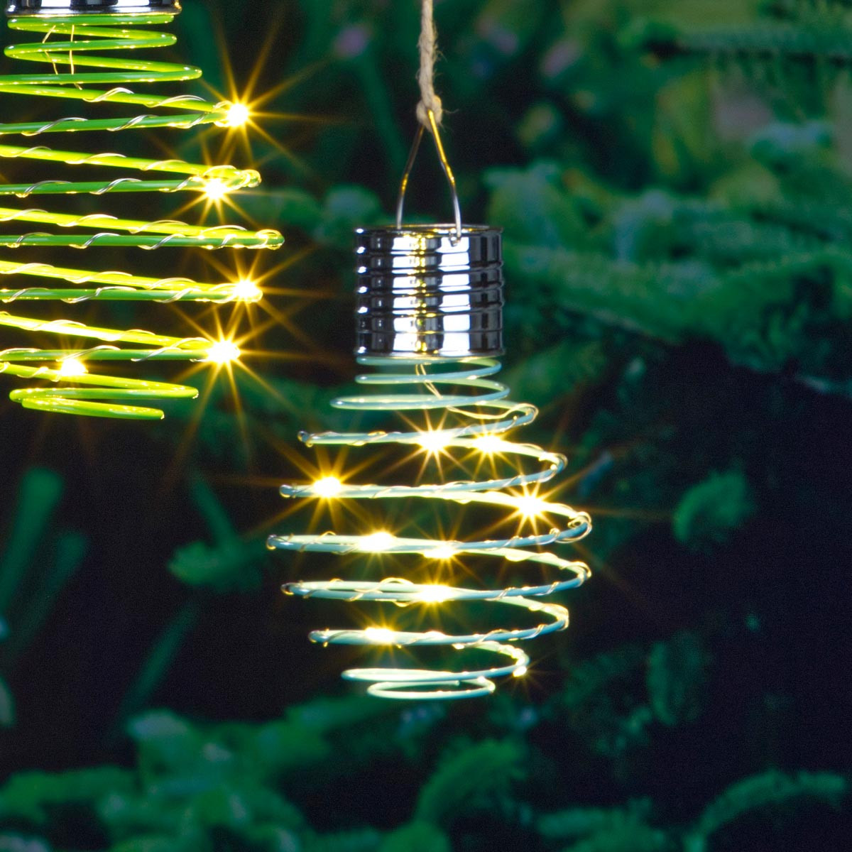 Haushalt international Solární závěsné světlo Spirála, Ø 9 cm, modré