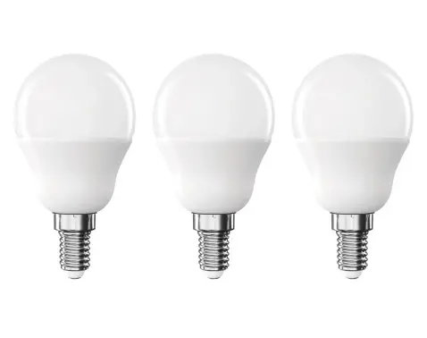 LED žárovka (3 ks) Classic Mini Globe, E14, 4,2 W, 470 lm