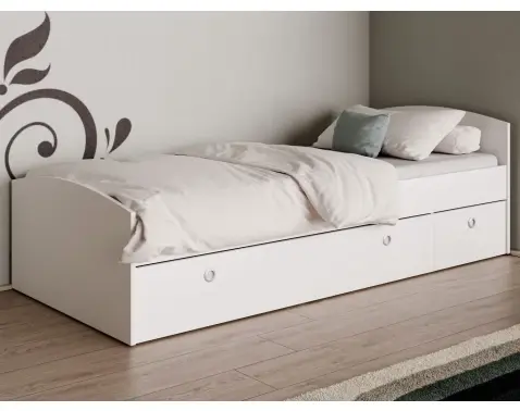 Postel s úložným prostorem Patrik 90x200 cm, bílá