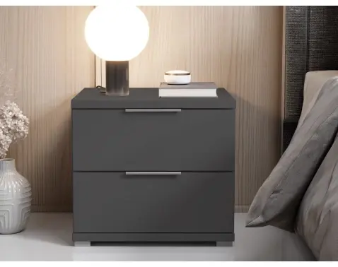 Noční stolek se 2 zásuvkami Smilla, výška 43 cm, grafitový